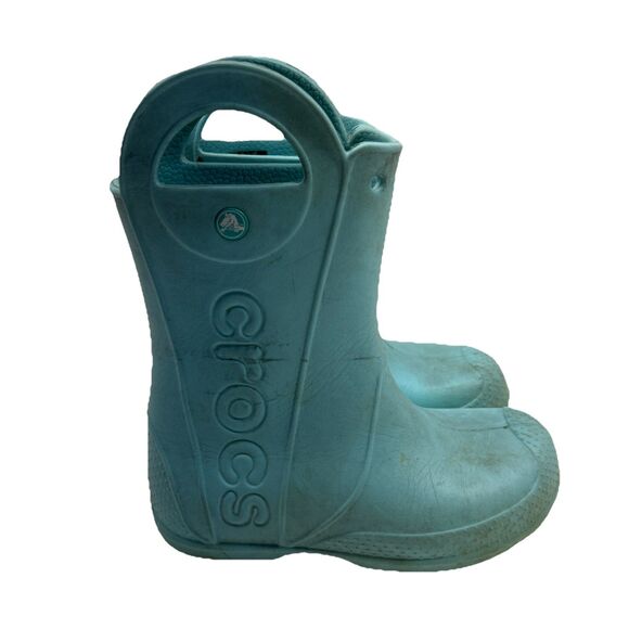 Kids Crocs Rain Boots Size J 2 Childrens Unisex Sky Blue Rainboots - Picture 4 of 11
